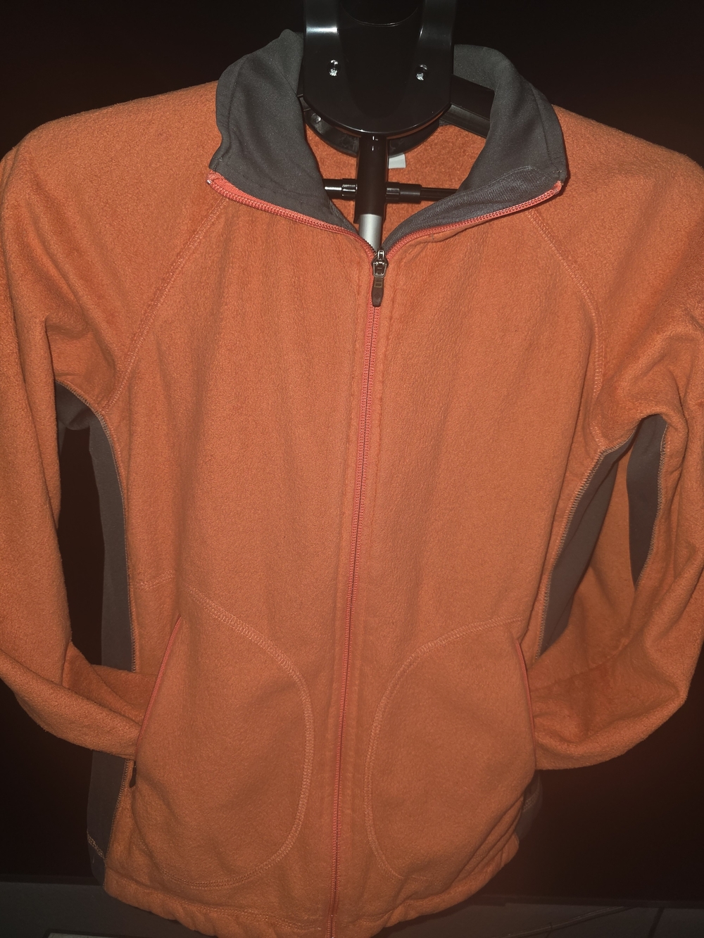 Women’s Orange Utility Fleece Jacket with Contrast Trim
